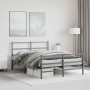 Bed frame with headboard and black metal footboard 140x200cm by , Beds and slatted bases - Ref: Foro24-355384, Price: 98,75 €...