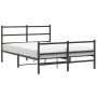 Bed frame with headboard and black metal footboard 140x200cm by , Beds and slatted bases - Ref: Foro24-355384, Price: 98,75 €...