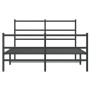 Bed frame with headboard and black metal footboard 140x200cm by , Beds and slatted bases - Ref: Foro24-355384, Price: 98,75 €...