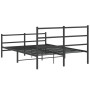 Bed frame with headboard and black metal footboard 140x200cm by , Beds and slatted bases - Ref: Foro24-355384, Price: 98,75 €...