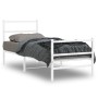 Metal bed frame with headboard and white footboard 80x200 cm by , Beds and slatted bases - Ref: Foro24-355423, Price: 63,45 €...