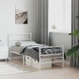 Metal bed frame with headboard and white footboard 80x200 cm by , Beds and slatted bases - Ref: Foro24-355423, Price: 62,99 €...