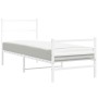 Metal bed frame with headboard and white footboard 80x200 cm by , Beds and slatted bases - Ref: Foro24-355423, Price: 63,45 €...