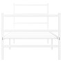 Metal bed frame with headboard and white footboard 80x200 cm by , Beds and slatted bases - Ref: Foro24-355423, Price: 62,99 €...