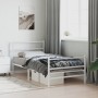 Metal bed frame with headboard and white footboard 107x203 cm by , Beds and slatted bases - Ref: Foro24-355428, Price: 72,54 ...