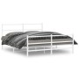 Estructura cama metal con cabecero y estribo blanco 160x200 cm de , Camas y somieres - Ref: Foro24-355435, Precio: 108,09 €, ...