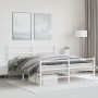 Metal bed frame with headboard and white footboard 160x200 cm by , Beds and slatted bases - Ref: Foro24-355435, Price: 104,96...