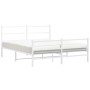 Metal bed frame with headboard and white footboard 160x200 cm by , Beds and slatted bases - Ref: Foro24-355435, Price: 104,96...