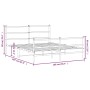 Metal bed frame with headboard and white footboard 160x200 cm by , Beds and slatted bases - Ref: Foro24-355435, Price: 104,96...