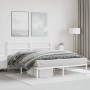 Estructura de cama de metal con cabecero blanca 150x200 cm de , Camas y somieres - Ref: Foro24-355416, Precio: 90,39 €, Descu...