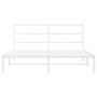 Estructura de cama de metal con cabecero blanca 150x200 cm de , Camas y somieres - Ref: Foro24-355416, Precio: 90,39 €, Descu...