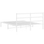 Estructura de cama de metal con cabecero blanca 150x200 cm de , Camas y somieres - Ref: Foro24-355416, Precio: 90,39 €, Descu...