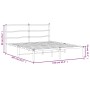 Estructura de cama de metal con cabecero blanca 150x200 cm de , Camas y somieres - Ref: Foro24-355416, Precio: 90,39 €, Descu...