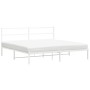 Estructura de cama con cabecero metal blanca 200x200 cm de , Camas y somieres - Ref: Foro24-355421, Precio: 101,37 €, Descuen...