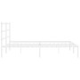 Estructura de cama con cabecero metal blanca 200x200 cm de , Camas y somieres - Ref: Foro24-355421, Precio: 101,37 €, Descuen...