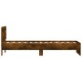 Cama con cabecero madera de ingeniería roble ahumado 90x190 cm de , Camas y somieres - Ref: Foro24-838656, Precio: 81,80 €, D...