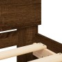 Oak brown engineered wood bed with headboard 100x200 cm by , Beds and slatted bases - Ref: Foro24-838623, Price: 76,58 €, Dis...