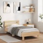 Bed frame headboard LED lights Sonoma oak 90x190 cm by , Beds and slatted bases - Ref: Foro24-838745, Price: 90,69 €, Discoun...