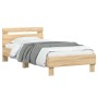 Bed frame headboard LED lights Sonoma oak 90x190 cm by , Beds and slatted bases - Ref: Foro24-838745, Price: 90,69 €, Discoun...