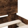 Bed frame headboard LED lights smoked oak 90x190 cm by , Beds and slatted bases - Ref: Foro24-838747, Price: 82,61 €, Discoun...