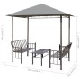 Garden kiosk with anthracite gray table and benches 2.5x1.5x2.4 cm by vidaXL, Tents and gazebos - Ref: Foro24-44755, Price: 3...