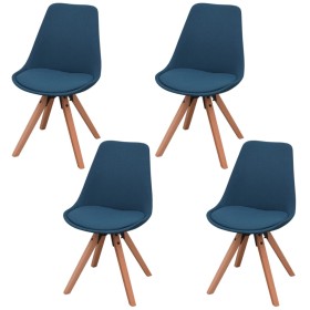 Sillas de comedor 4 unidades tela azul de , Sillas de comedor - Ref: Foro24-243569, Precio: 290,99 €, Descuento: %