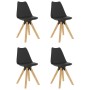 Sillas de comedor 4 uds PP negro y madera maciza de haya de , Sillas de comedor - Ref: Foro24-324226, Precio: 191,37 €, Descu...