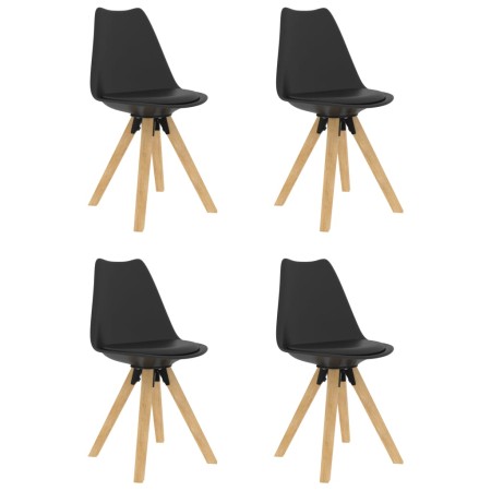 Sillas de comedor 4 uds PP negro y madera maciza de haya de , Sillas de comedor - Ref: Foro24-324226, Precio: 191,99 €, Descu...