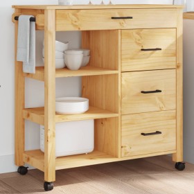 MONZA kitchen cart solid pine wood 84x40x90 cm by , Kitchen and dining carts - Ref: Foro24-376112, Price: 181,12 €, Discount: %