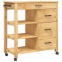 Carrito de cocina MONZA madera maciza de pino 84x40x90 cm de , Carros de cocina y comedor - Ref: Foro24-376112, Precio: 174,8...