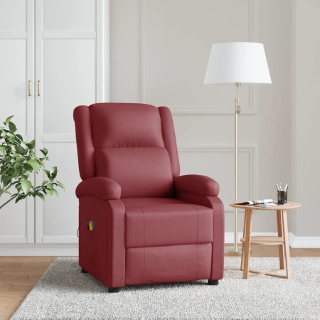 Sillón de masaje de cuero sintético rojo tinto de , Sillones de masaje eléctricos - Ref: Foro24-348465, Precio: 182,99 €, Des...