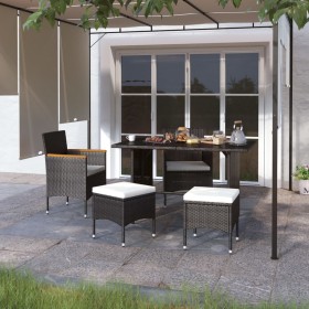 Garden chairs and stools set 4 pieces black synthetic rattan by , Garden chairs - Ref: Foro24-310614, Price: 224,14 €, Discou...