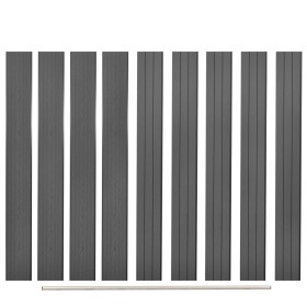 Replacement Fence Boards 9 Pcs Gray WPC 170cm by vidaXL, fence panels - Ref: Foro24-45040, Price: 244,41 €, Discount: %