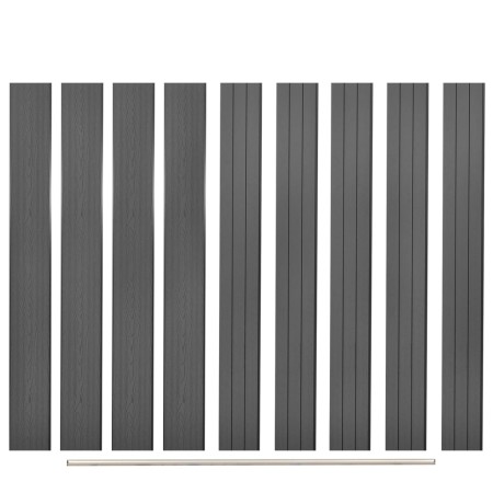 Replacement Fence Boards 9 Pcs Gray WPC 170cm by vidaXL, fence panels - Ref: Foro24-45040, Price: 242,34 €, Discount: %