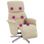 Recliner massage chair with footrest cream fabric by , Armchairs - Ref: Foro24-356675, Price: 196,50 €, Discount: %