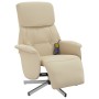 Sillón reclinable de masaje con reposapiés tela color crema de , Sillones - Ref: Foro24-356675, Precio: 196,30 €, Descuento: %