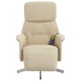 Sillón reclinable de masaje con reposapiés tela color crema de , Sillones - Ref: Foro24-356675, Precio: 196,30 €, Descuento: %