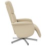 Sillón reclinable de masaje con reposapiés tela color crema de , Sillones - Ref: Foro24-356675, Precio: 196,30 €, Descuento: %