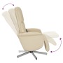 Sillón reclinable de masaje con reposapiés tela color crema de , Sillones - Ref: Foro24-356675, Precio: 196,30 €, Descuento: %