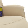 Recliner massage chair with footrest cream fabric by , Armchairs - Ref: Foro24-356675, Price: 196,50 €, Discount: %