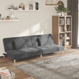 Sofá cama de 2 plazas con dos almohadas tela gris claro de , Sofás - Ref: Foro24-375792, Precio: 232,99 €, Descuento: %