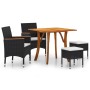 Black 5-Piece Garden Dining Set by , Garden sets - Ref: Foro24-3071865, Price: 412,42 €, Discount: %