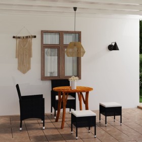 Juego de comedor de jardín de 5 piezas negro de , Conjuntos de jardín - Ref: Foro24-3071742, Precio: 458,20 €, Descuento: %