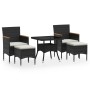 Set comedor jardín 5 pzas ratán sintético vidrio templado negro de , Conjuntos de jardín - Ref: Foro24-3058334, Precio: 335,4...