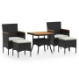 Garden dining set 5 pieces synthetic rattan and black acacia wood by , Garden sets - Ref: Foro24-3058336, Price: 344,78 €, Di...