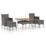 Garden dining set 5 pieces synthetic rattan gray acacia wood by , Garden sets - Ref: Foro24-3058357, Price: 528,44 €, Discoun...