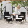 5 Piece Garden Furniture Set Black Synthetic Rattan by , Garden sets - Ref: Foro24-3058472, Price: 241,69 €, Discount: %