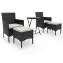 Garden table chairs 5 pieces synthetic rattan black tempered glass by , Garden sets - Ref: Foro24-3058388, Price: 242,87 €, D...