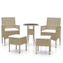 Juego de muebles de jardín de 5 piezas ratán sintético beige de , Conjuntos de jardín - Ref: Foro24-3058470, Precio: 248,66 €...