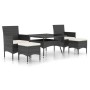 Set comedor jardín 5 pzas ratán sintético vidrio templado negro de , Conjuntos de jardín - Ref: Foro24-3058348, Precio: 549,4...